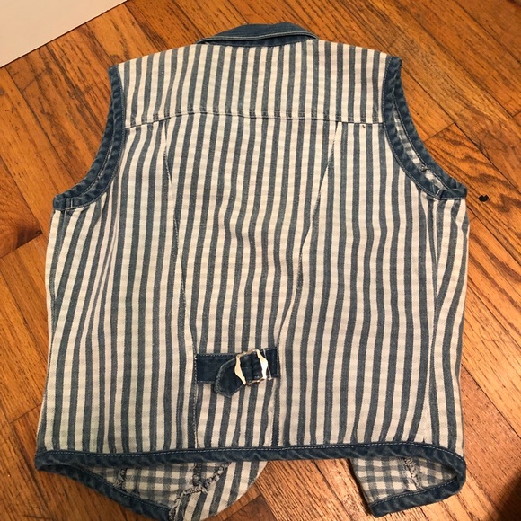 Women's Stripe Denim Vest Medium - Picture 5 of 5